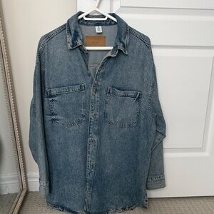 H&M Blue Denim Button-Up Shirt